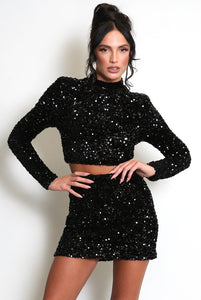 Sequin crop