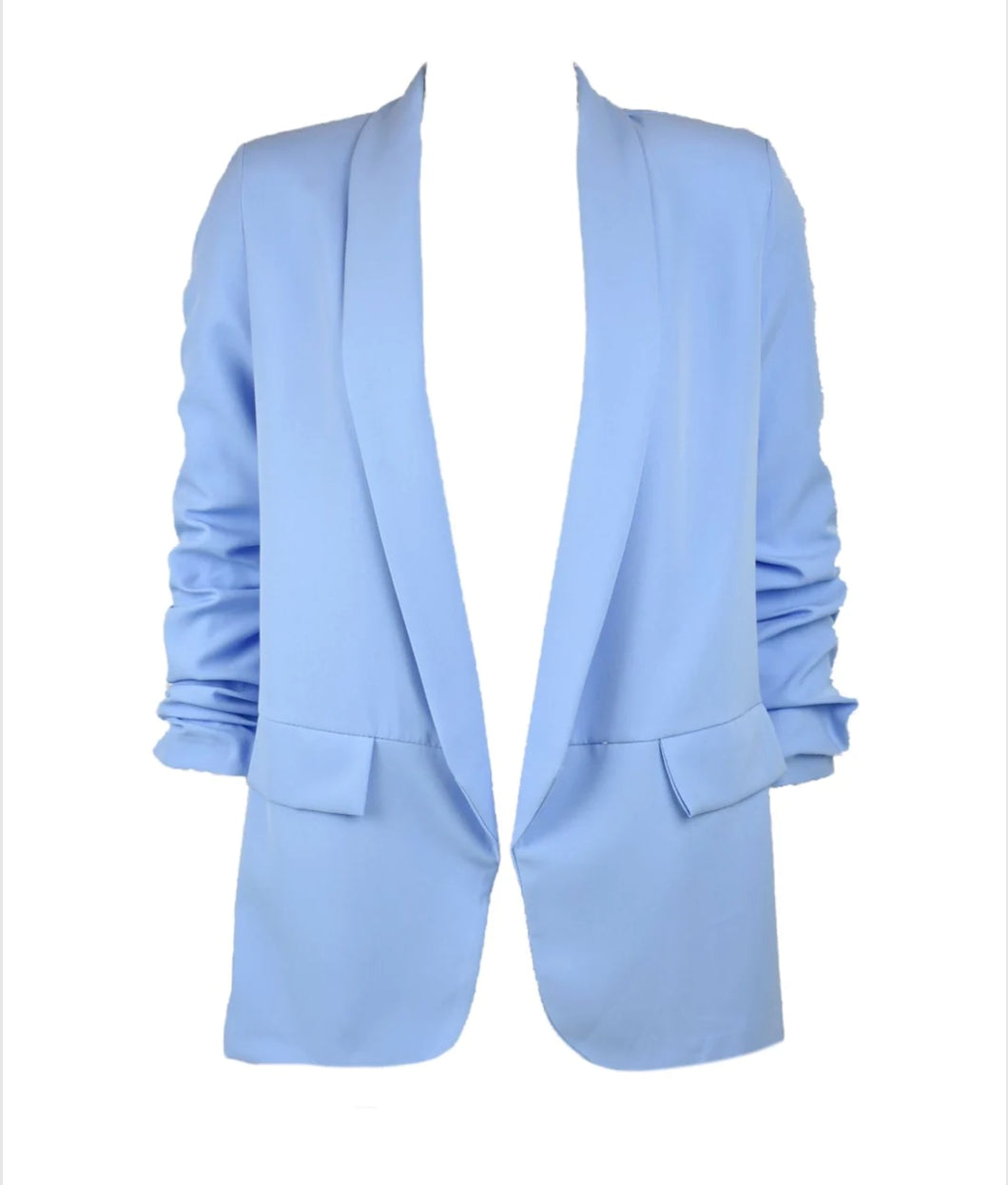Rouched sleeve blazer