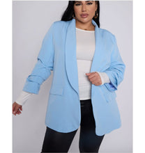 Load image into Gallery viewer, Rouched sleeve blazer
