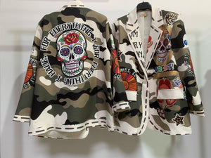 Patterned plus blazer