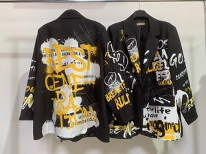 Patterned plus blazer