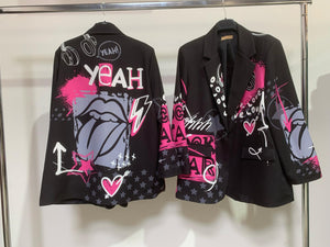 Patterned plus blazer