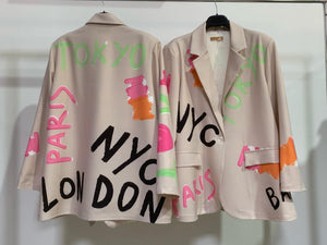 Patterned plus blazer