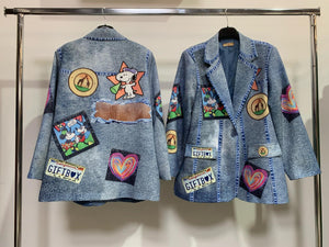 Patterned plus blazer