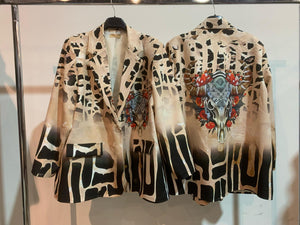 Patterned plus blazer