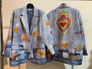 Patterned plus blazer