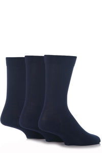 3 Pack Navy Ankle Socks With Bow