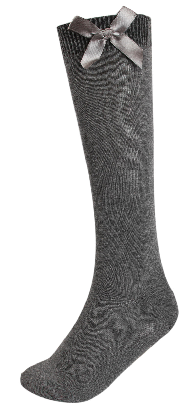 5 Pack Grey Knee High Socks With Bow