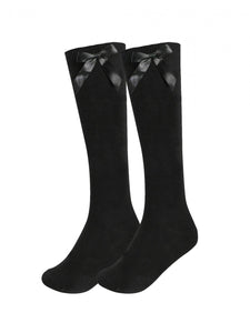 3 Pack Black Knee High Socks With Bow
