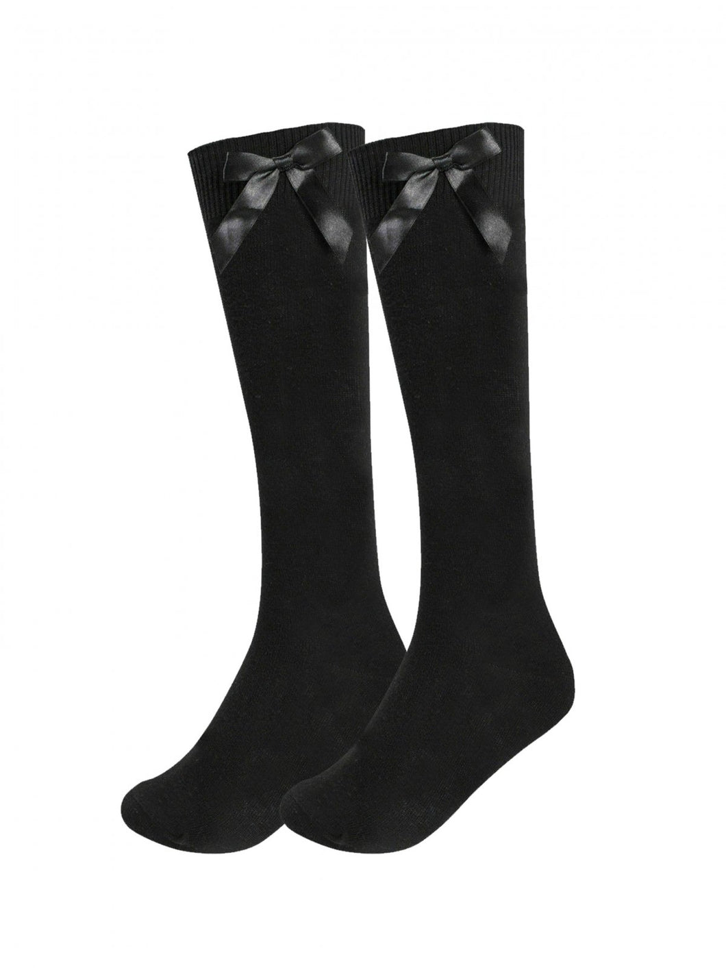 1 Pack Black Knee high Socks with bow